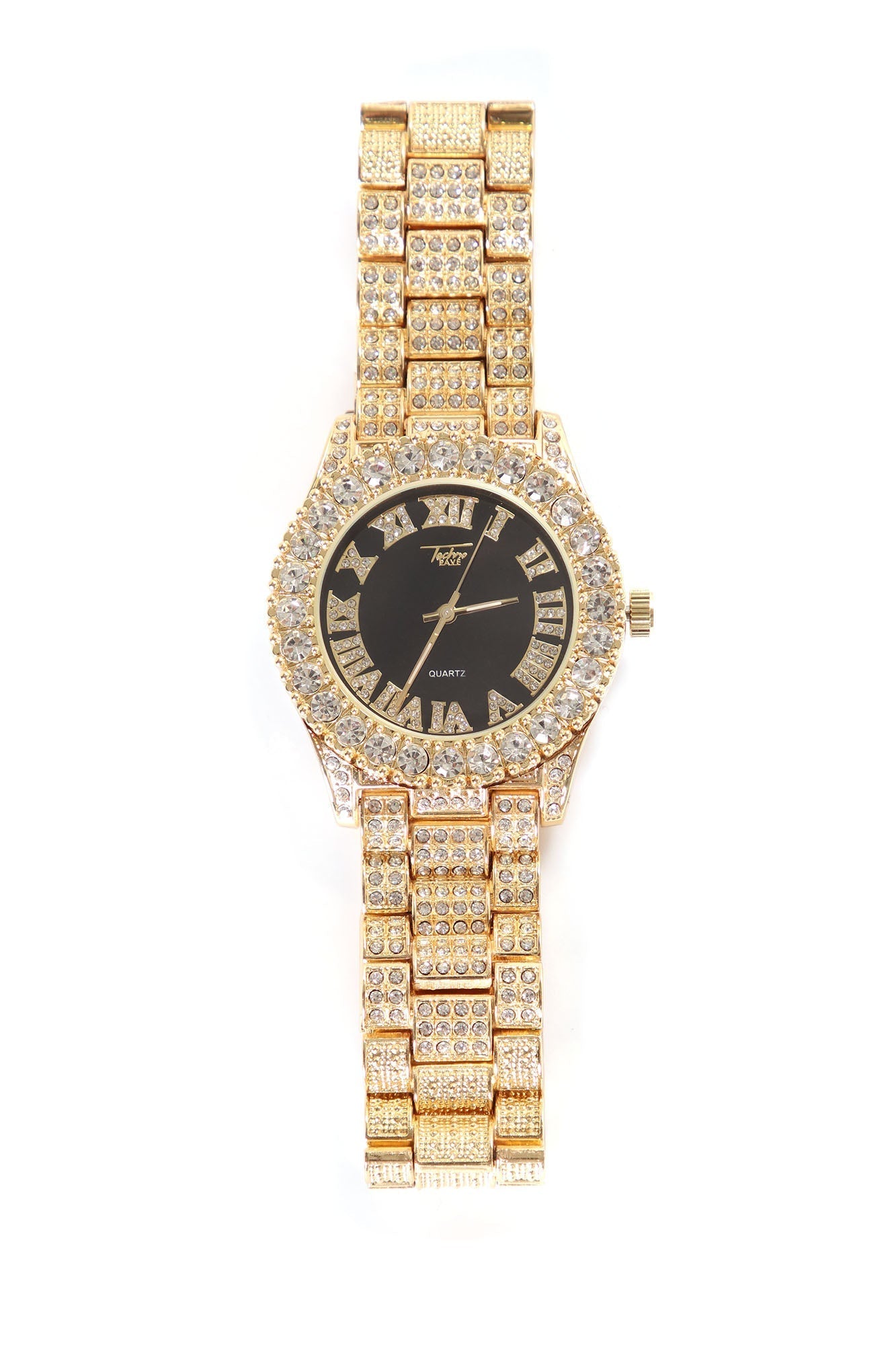 Iced Out Stay Fly Watch - Gold/Black