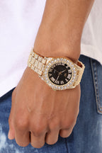Iced Out Stay Fly Watch - Gold/Black