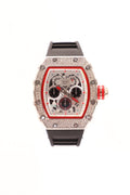 Iced Out Trip Watch - Silver/Black