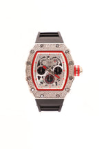 Iced Out Trip Watch - Silver/Black