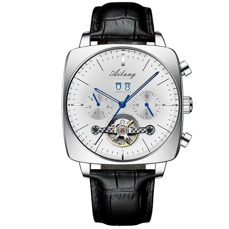 2021AILANG famous brand watch montre automatique luxe chronograph Square Large Dial Watch Hollow Waterproof mens fashion watches