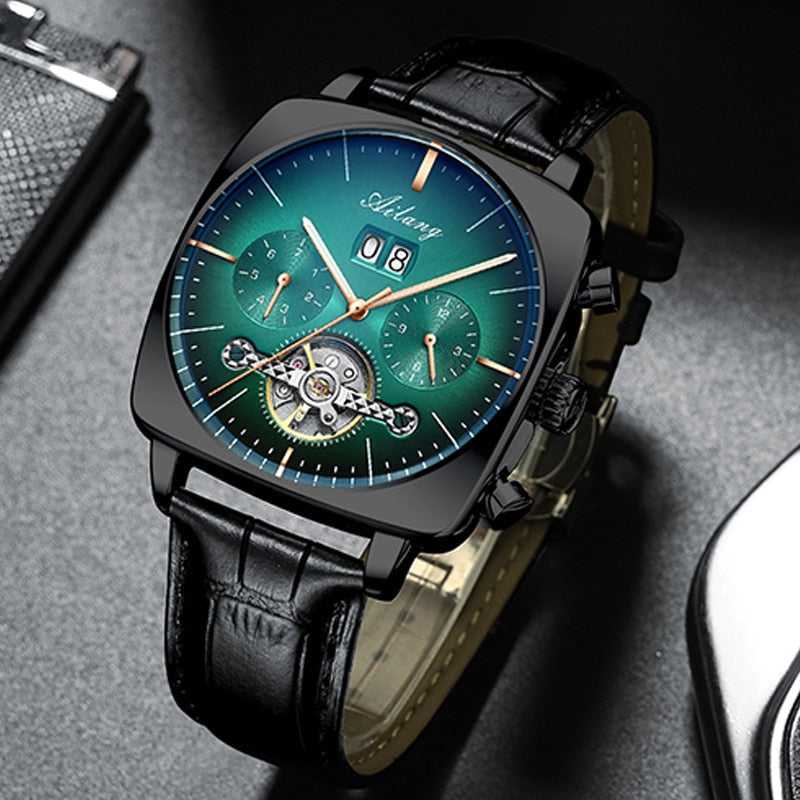 2021AILANG famous brand watch montre automatique luxe chronograph Square Large Dial Watch Hollow Waterproof mens fashion watches