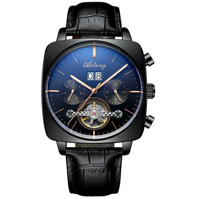 2021AILANG famous brand watch montre automatique luxe chronograph Square Large Dial Watch Hollow Waterproof mens fashion watches