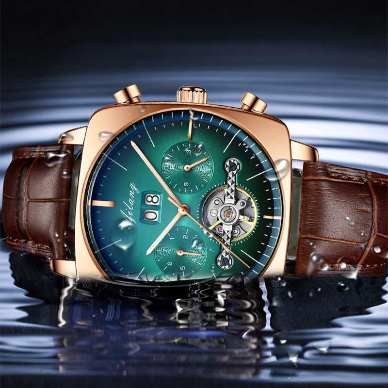 2021AILANG famous brand watch montre automatique luxe chronograph Square Large Dial Watch Hollow Waterproof mens fashion watches