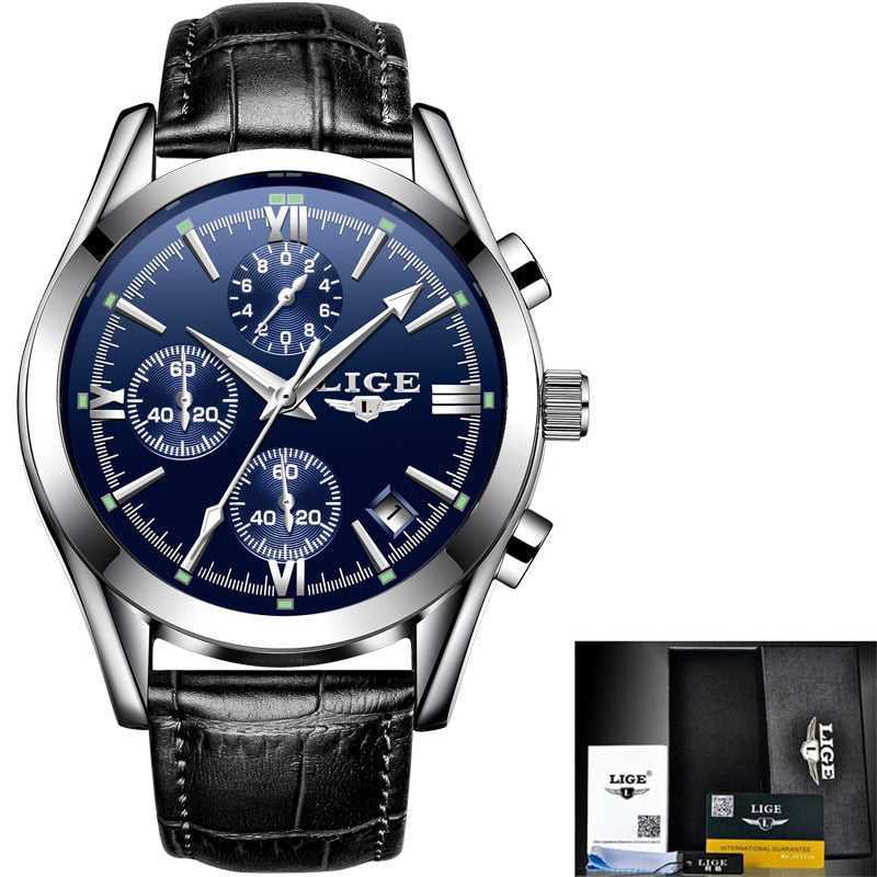 2022 LIGE Watch Men Sport Quartz Fashion Leather Clock Mens Watches Top Brand Luxury Waterproof Business Watch Relogio Masculino
