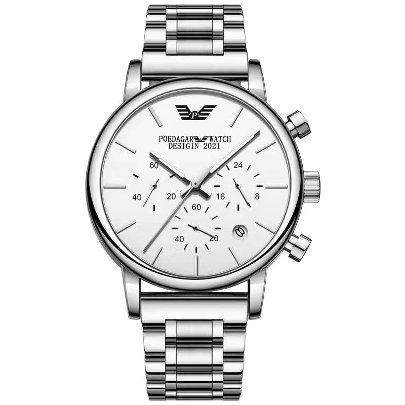 2022 New Fashion Mens Watches with Stainless Steel Top Brand Luxury Sports Chronograph Quartz Watch Men Relogio Masculino