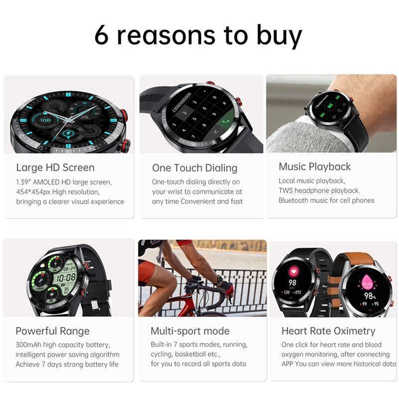 454*454 HD Screen Smart Watch Always Display The Time Bluetooth Call Sports Smart Watch Local Music Smartwatch For Mens Android 