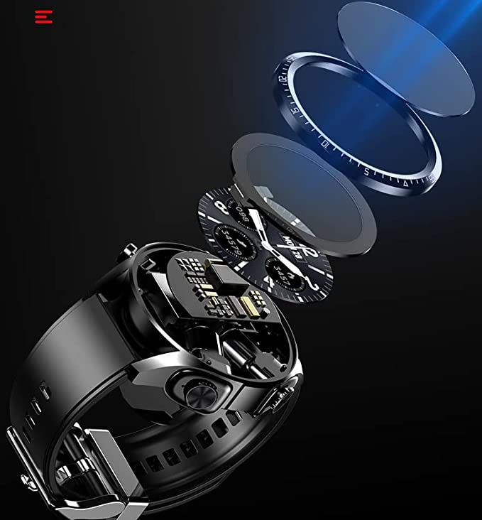 2 In 1 Smart Watch With TWS Earbuds Smartwatch  (Grey Strap, Regular)