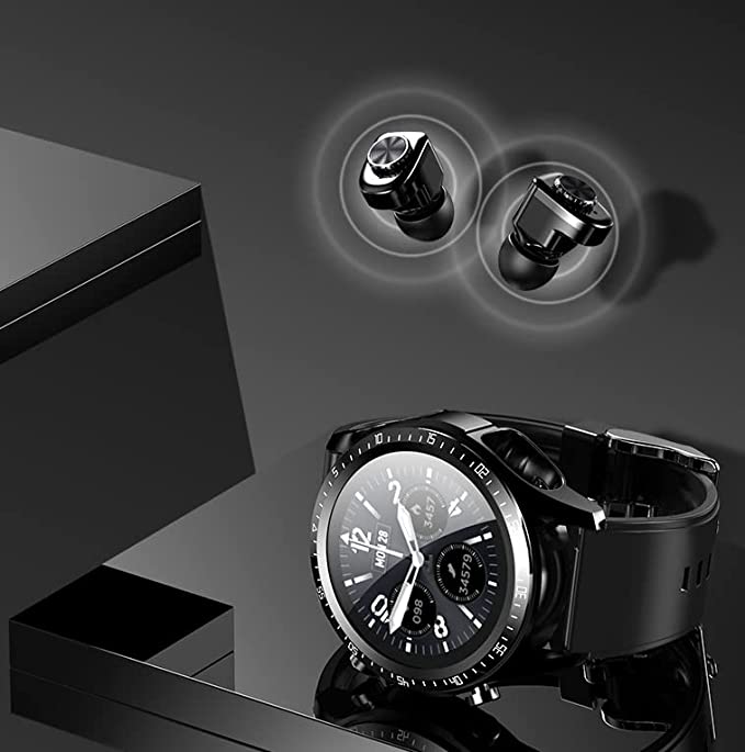 2 In 1 Smart Watch With TWS Earbuds Smartwatch  (Grey Strap, Regular)
