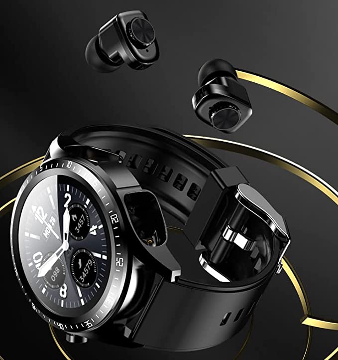 2 In 1 Smart Watch With TWS Earbuds Smartwatch  (Grey Strap, Regular)