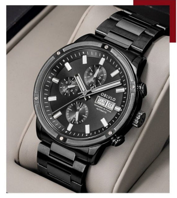 OBLVLO Men Top Brand Automatic Mechanical Casual Watch