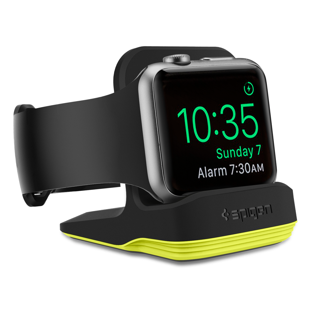 Apple Watch Nike+ Night Stand	S350 Volt Black	showing a front facing view of the stand
