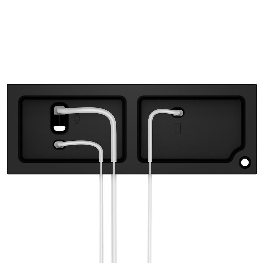Apple 3-in-1 Stand S318 in black showing the back with cable ports
