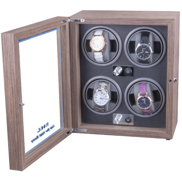 Automatic Watch Winders Box Rotator Watch Holder Wood Case Winding Watch Cabinet Clock Storage Luxury Square Stand Display Box - Maple City Timepieces