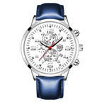 2022 Fashion Mens Sports Watches Men Luxury Stainless Steel Quartz Wrist Watch Luminous Clock Man Business Casual Leather Watch