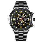 2022 Fashion Mens Sports Watches Men Luxury Stainless Steel Quartz Wrist Watch Luminous Clock Man Business Casual Leather Watch