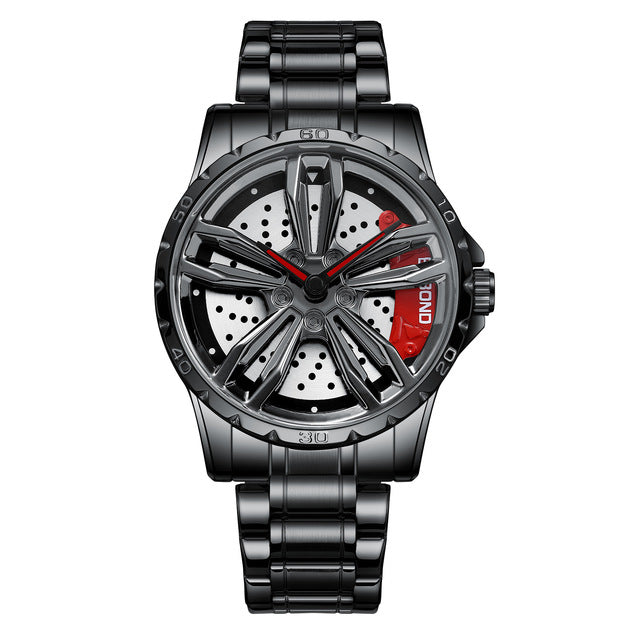 Rim Hub Watches 2022 Men Sports Car Men Watches Quartz Waterproof Sport Stainless Steel Wheel Wristwatch Car Quartz Men Watches