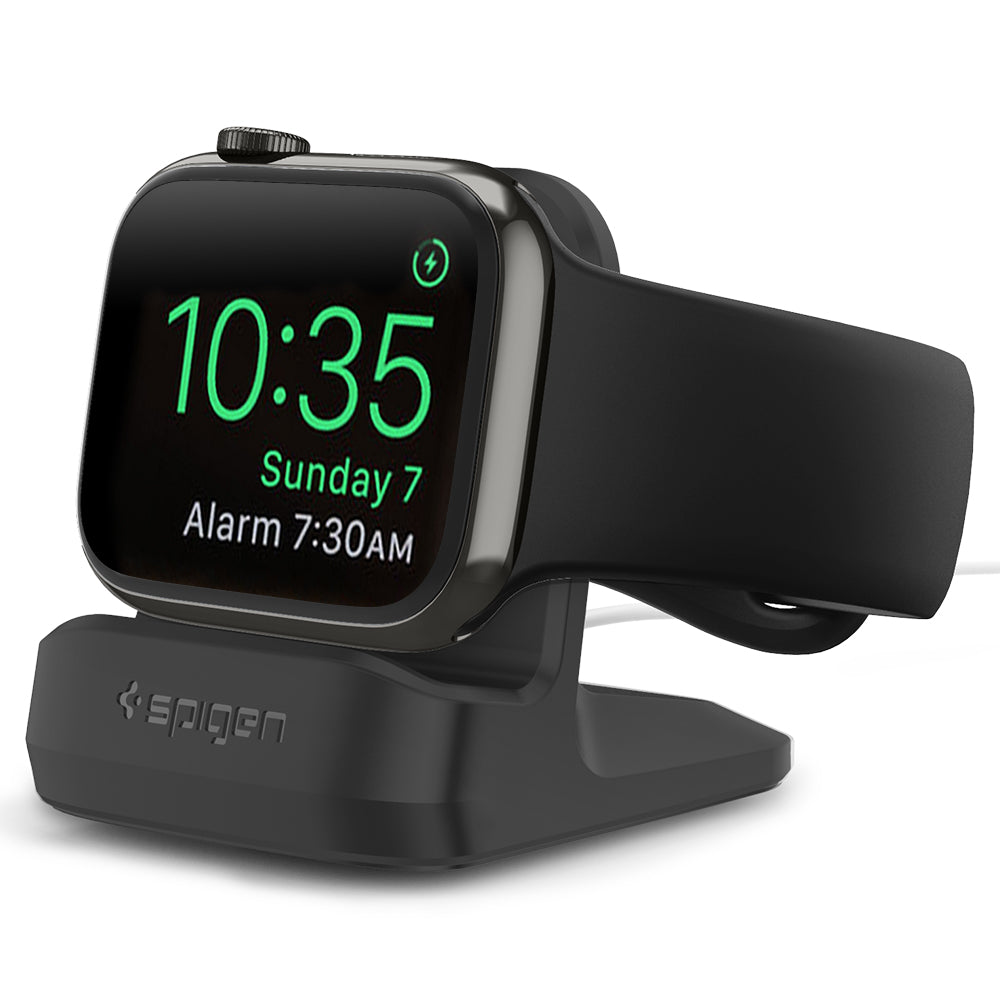 Apple Watch Night Stand S350 black showing a front facing view of the stand