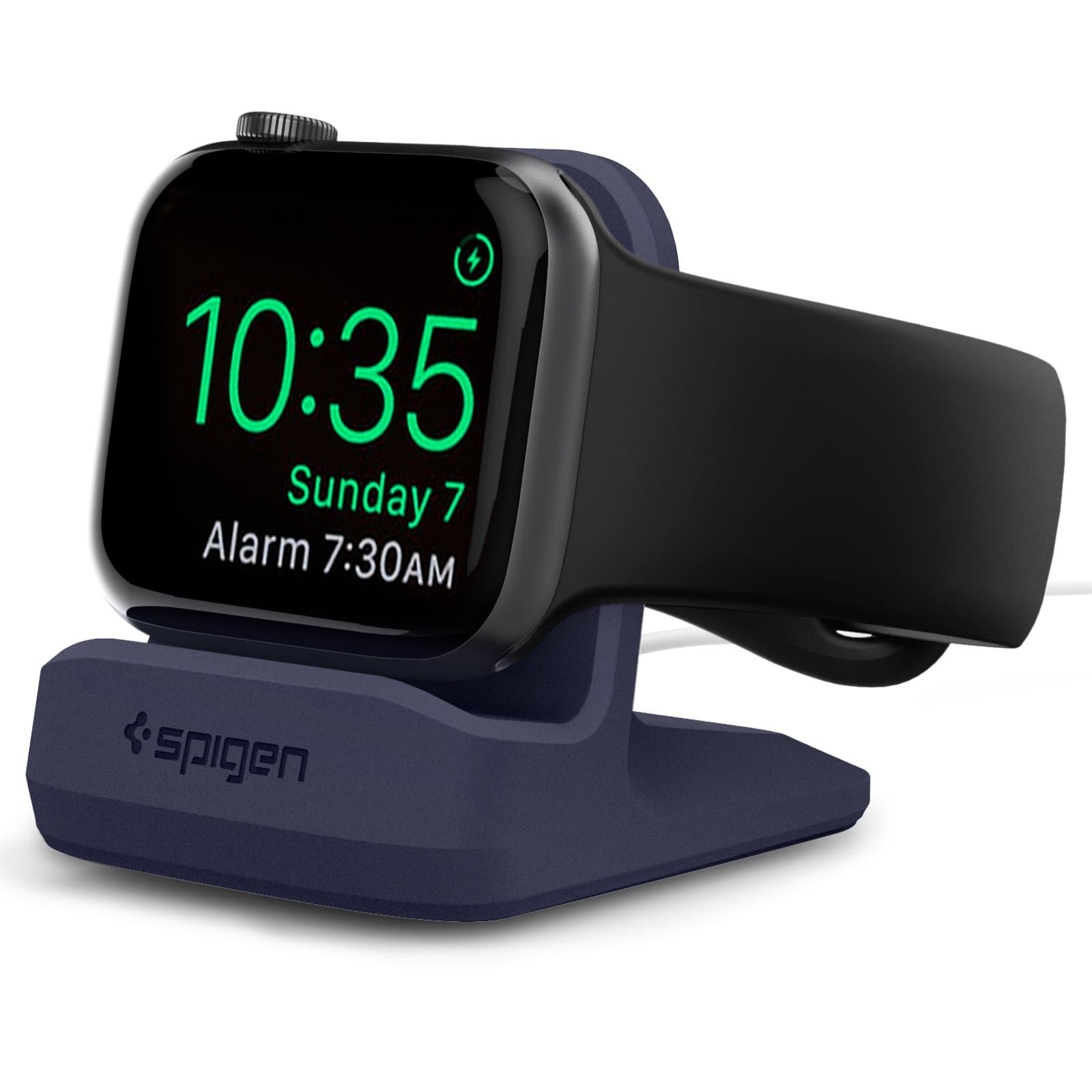 Apple Watch Night Stand S350 Midnight Blue showing a front facing view of the stand